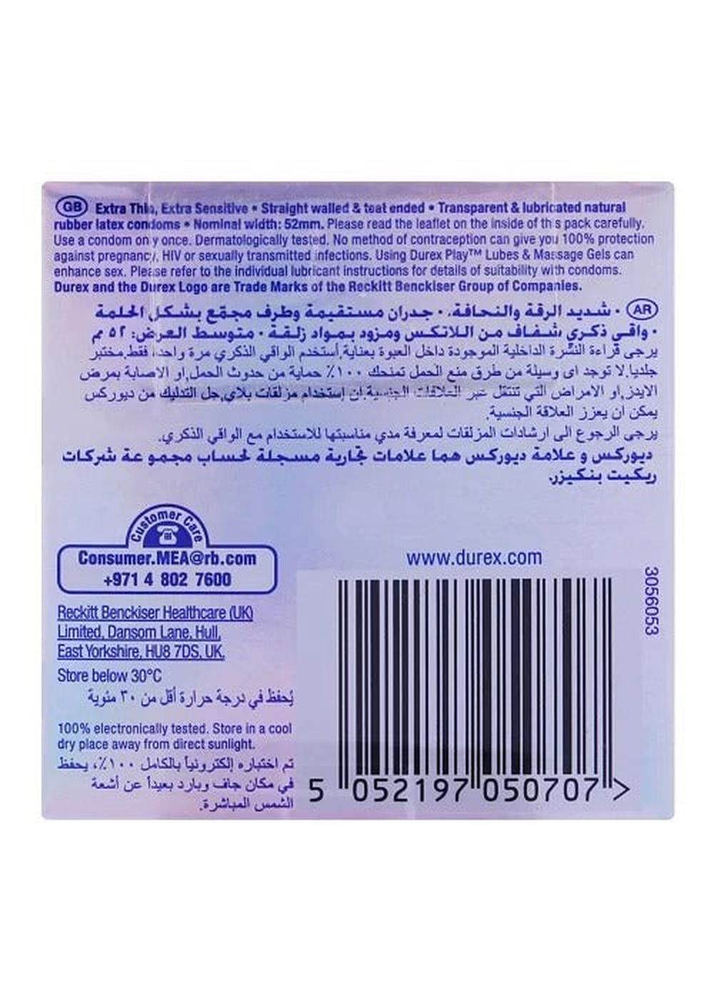 Durex Invisible Extra Thin Condoms 3 Pack