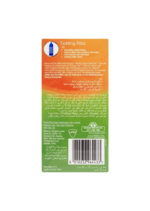 Durex Tickling Ribs Ribbed Condoms 12 Pack