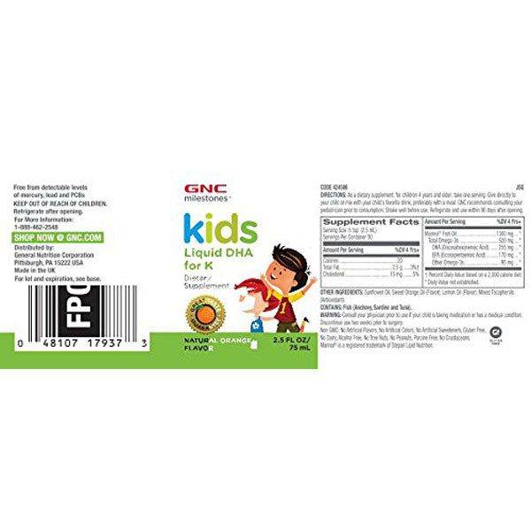 GNC Milestones Kids Liquid DHA 75ml