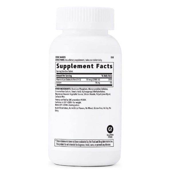 GNC Vitamin D-3 50mcg 2000IU, 180 Tablets