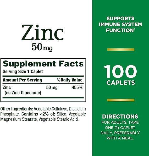 Nature's Bounty Zinc 50mg 100ct