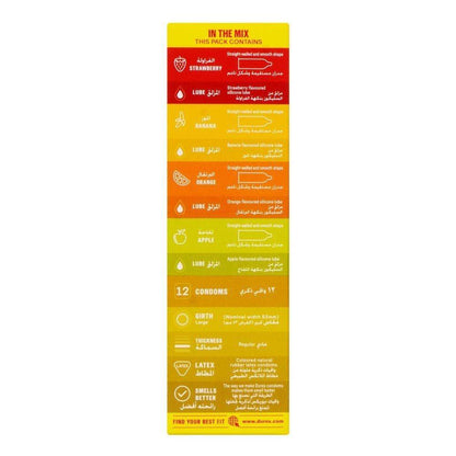 Durex Coloured & Flavoured Condoms, 12-Pack