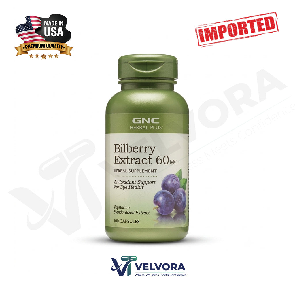 GNC Herbal Bilberry Extract 60mg, 100 Capsules