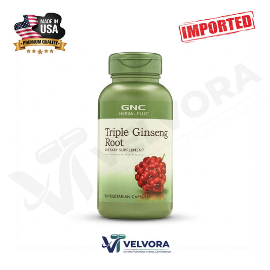 GNC Herbal Plus Triple Ginseng Root 100 Capsules