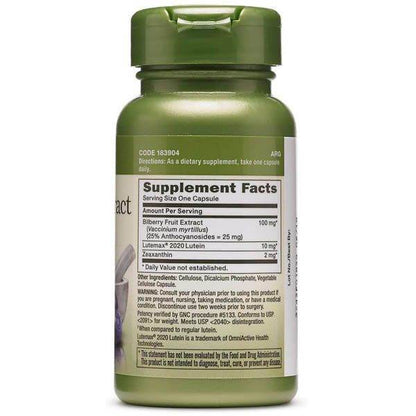 GNC Herbal Plus Bilberry Extract & Lutein 60 Capsules