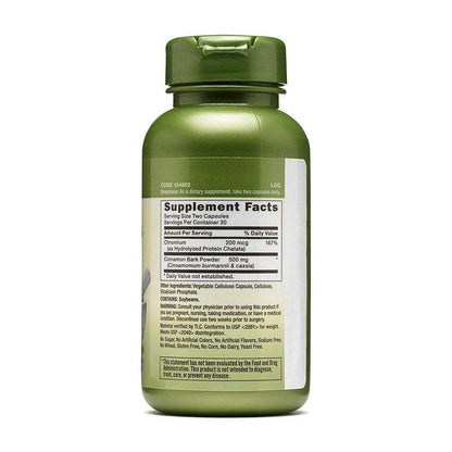GNC Herbal Plus Cinnamon and Chromium 60 Capsules