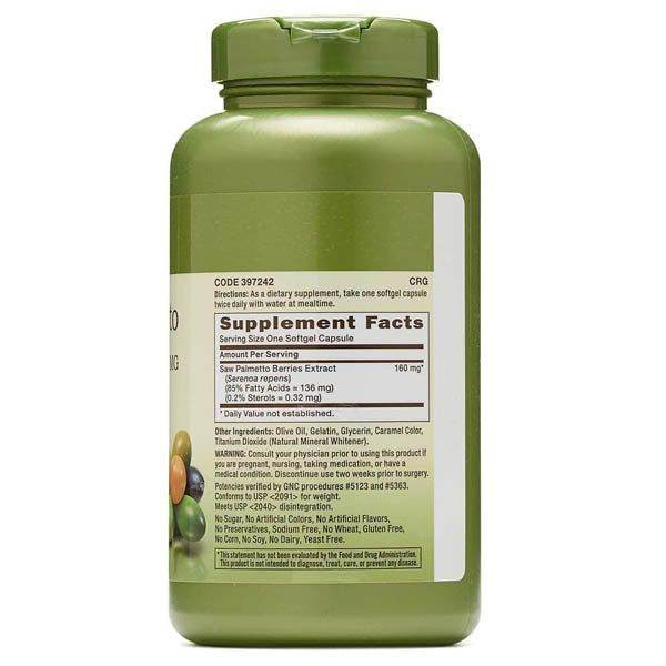 GNC Herbal Plus Saw Palmetto 160mg 60 Softgels