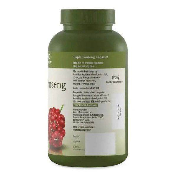 GNC Herbal Plus Triple Ginseng Root 100 Capsules