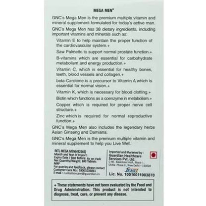 GNC Mega Men Time Release 100CT