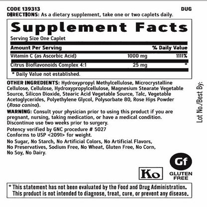 GNC Vitamin C 1000mg 90 Caplets