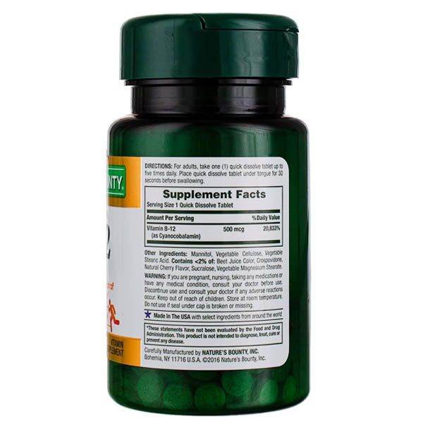 Nature's Bounty B12 500mcg