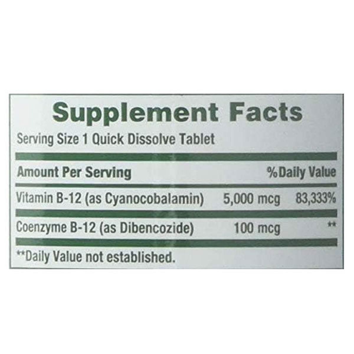 Nature's Bounty B12 Quick Dissolve 5000mcg