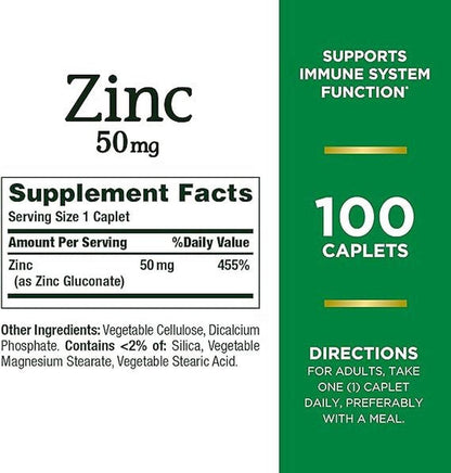 Nature's Bounty Zinc Chelated 50mg