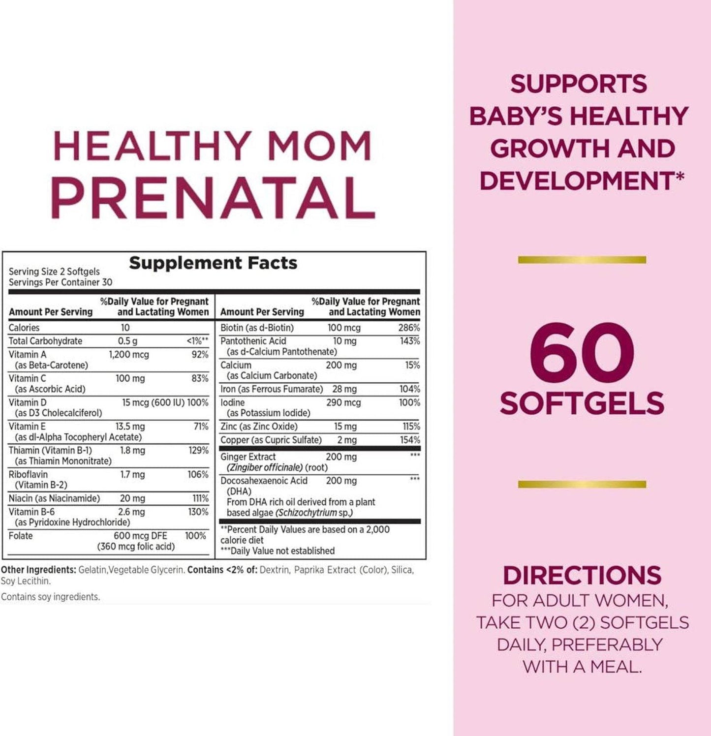 Nature's Bounty Prenatal Multivitamin 60ct