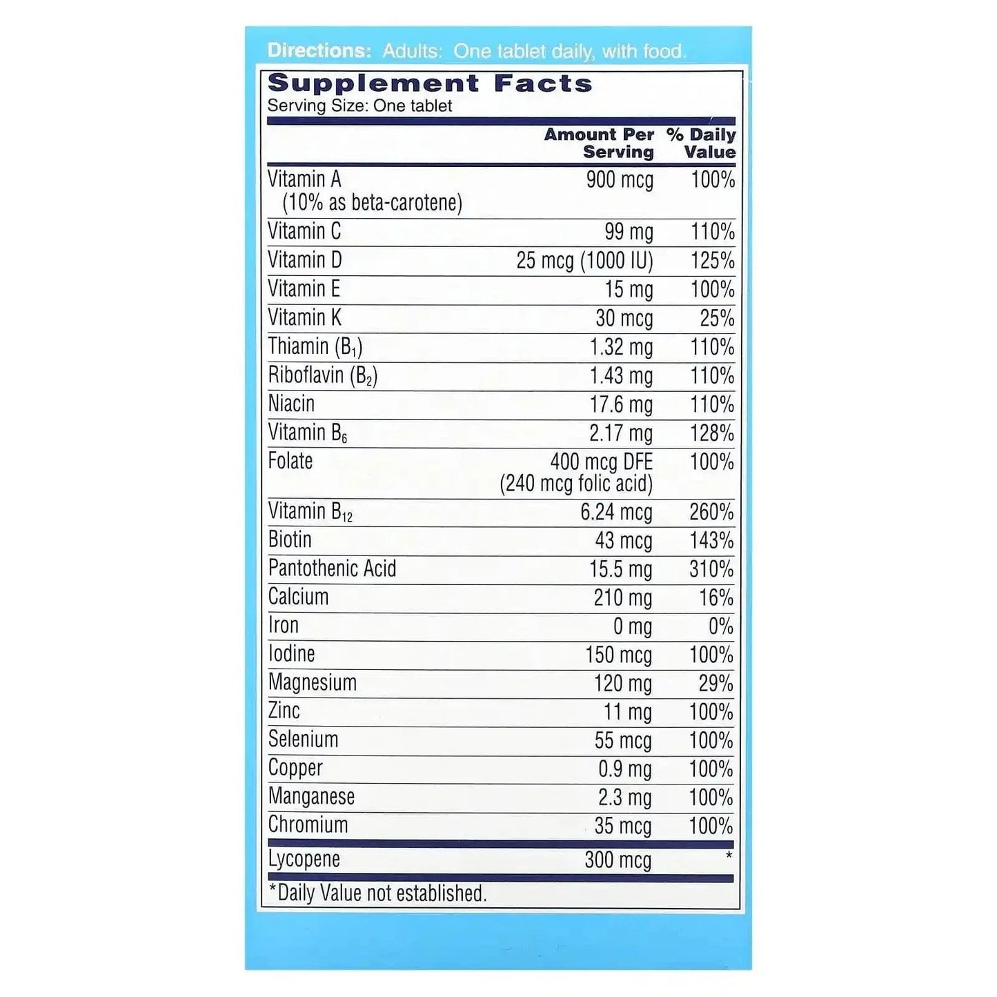 ONE A DAY Multivitamins Men 50+ 100 Tablets
