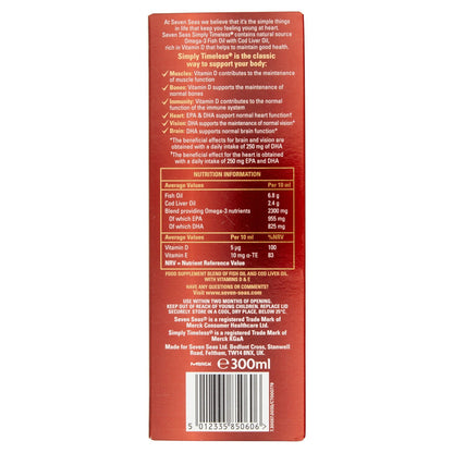 Seven Seas Simply Timeless Maximum Strength Cod Liver Oil 300ml