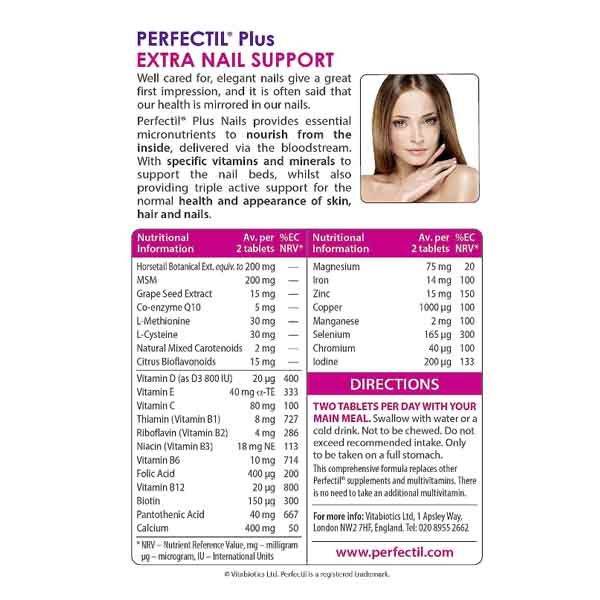 Vitabiotics Perfectil Nails Extra Support 60ct