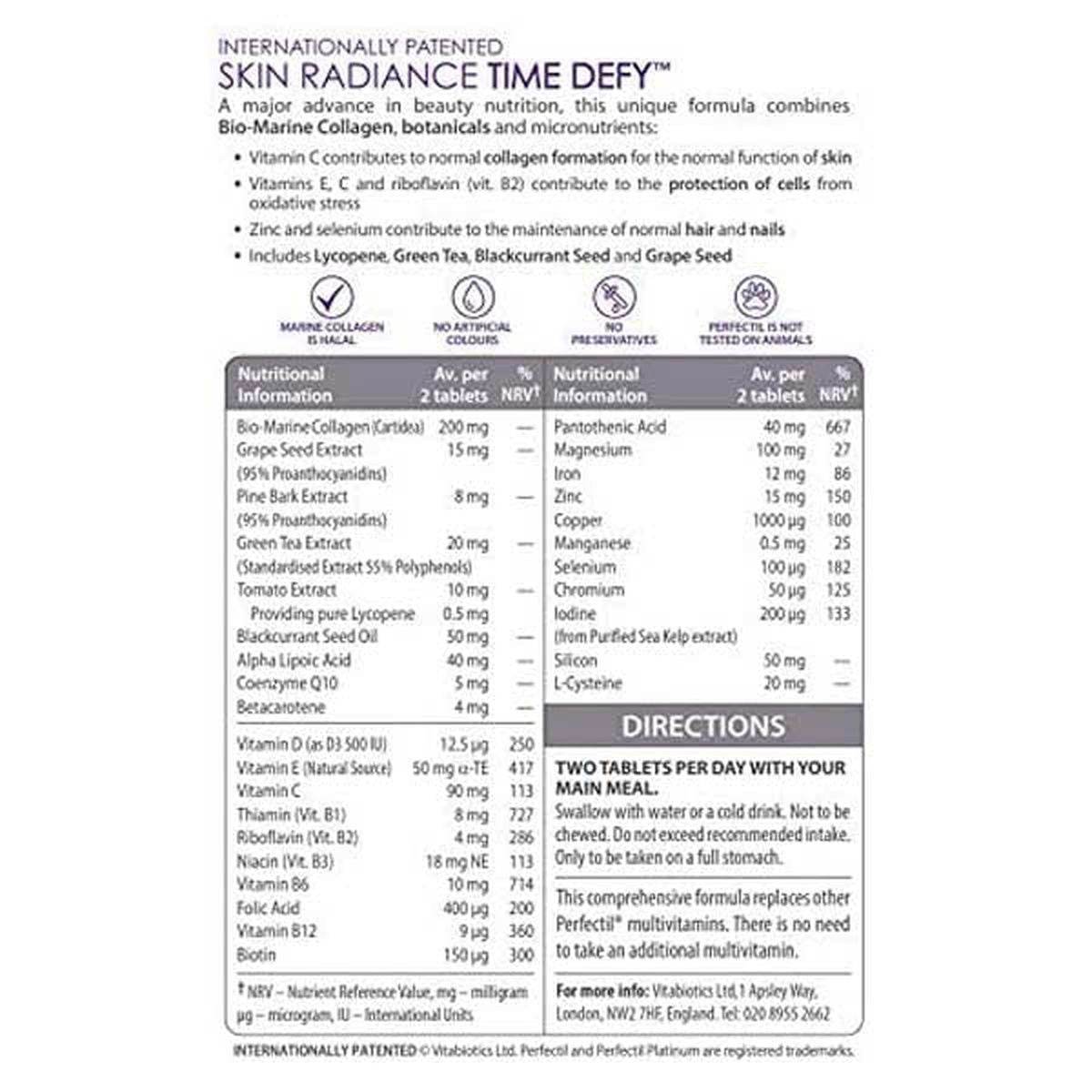 Vitabiotics Perfectil Platinum Skin Radiance 60 Tablets